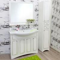 Мебель для ванной Sanflor Элен 100 белая, патина серебро