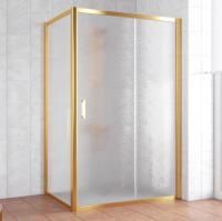 Душевой уголок Vegas Glass ZP+ZPV 140*70 09 02 профиль золото, стекло шиншилла