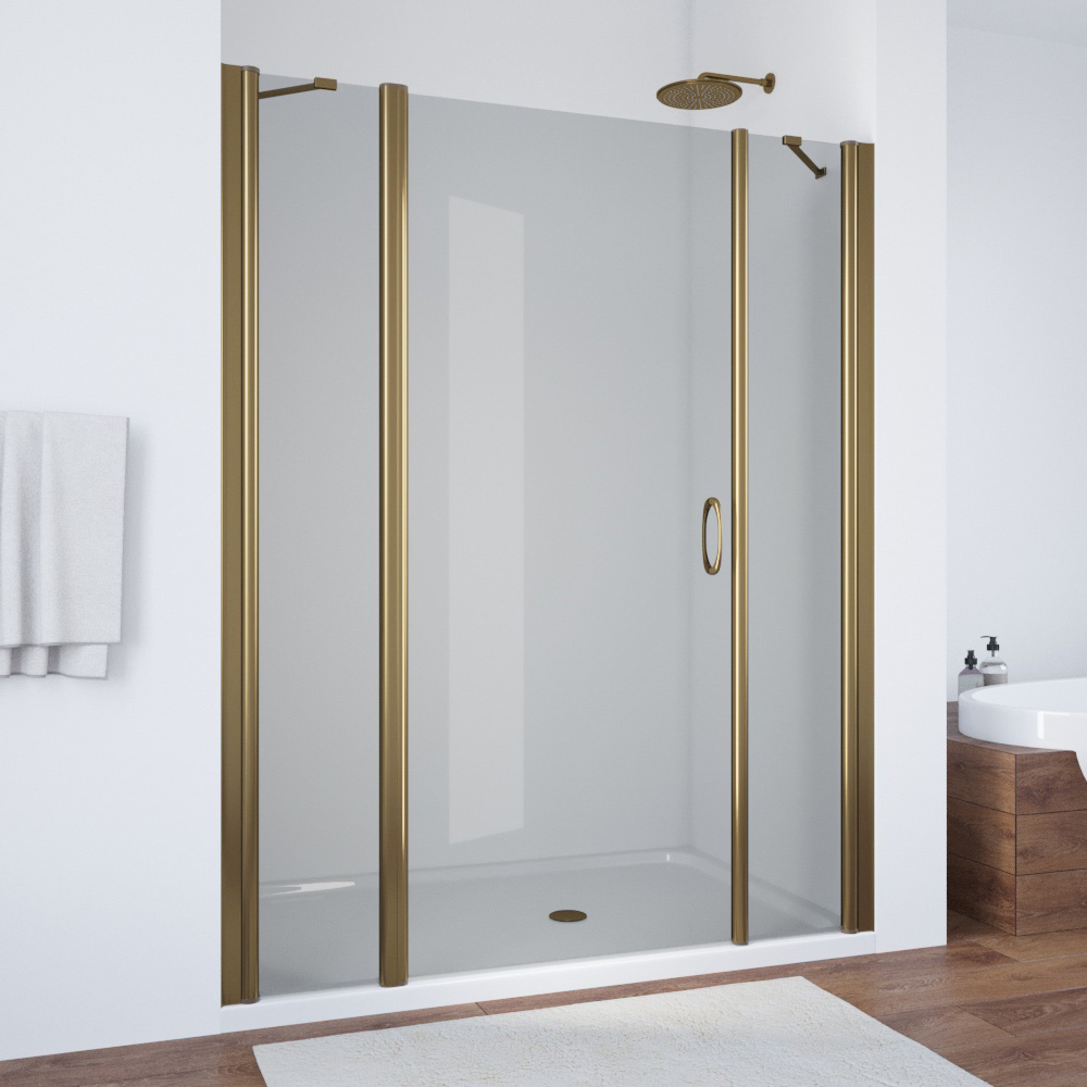 Душевая дверь в нишу Vegas Glass EP-2F 175 05 07 L, профиль бронза, стекло графит