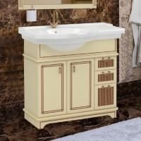 Тумба с раковиной Aquanet Луис 90 бежевая L