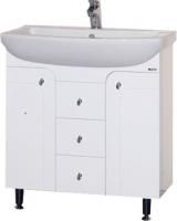 Тумба с раковиной Misty Камилла 85 3 ящика, белая эмаль