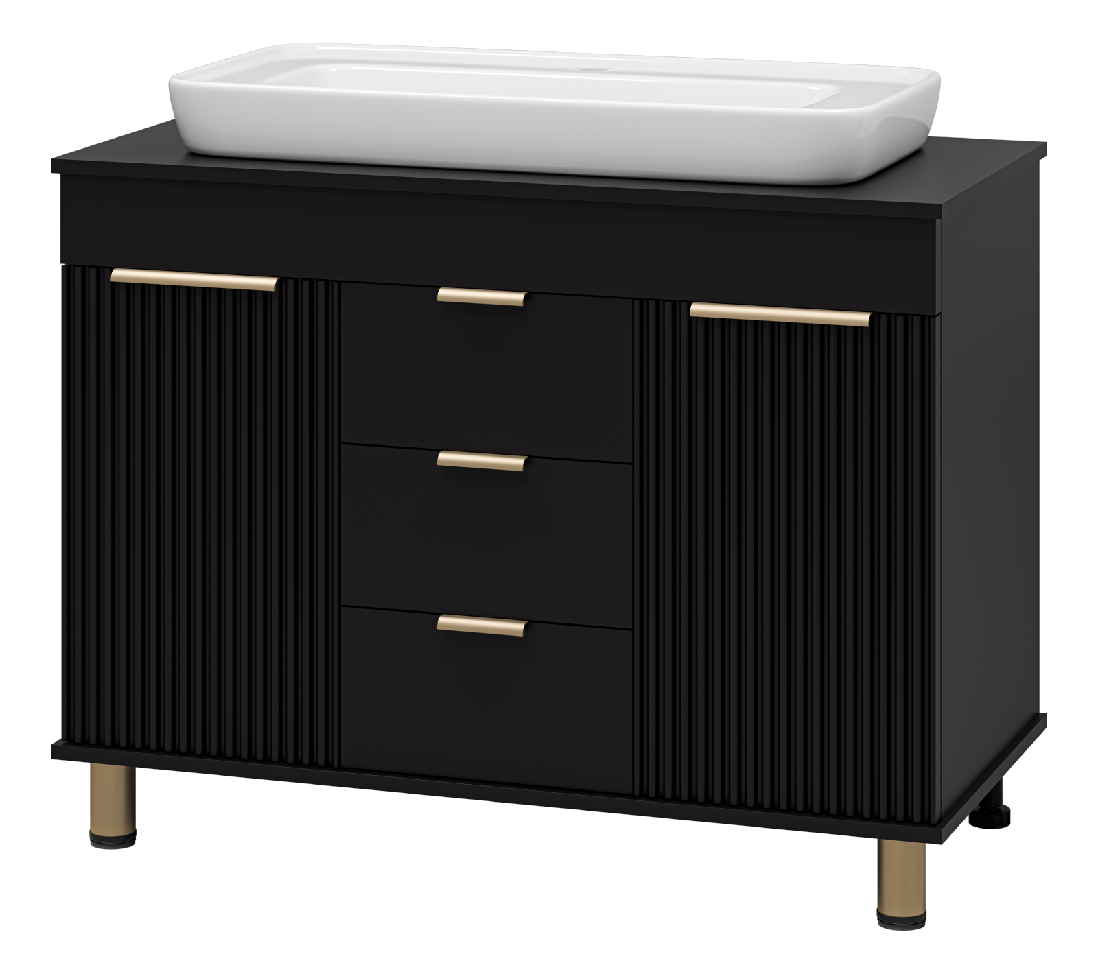 Тумба с раковиной Brevita Enfida 100 черная
