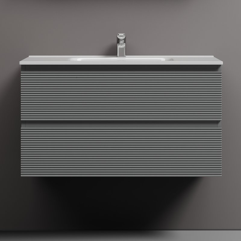 Тумба с раковиной Sancos Folk 90 Ergraut soft, раковина CN7002