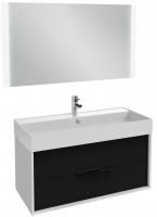 Мебель для ванной Jacob Delafon Vivienne 100 белый блестящий/черный сатин, ручки черные