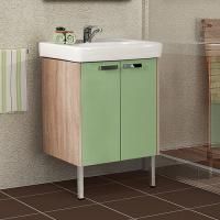 Тумба с раковиной Aquaton Йорк 60 салатовый/дуб сонома