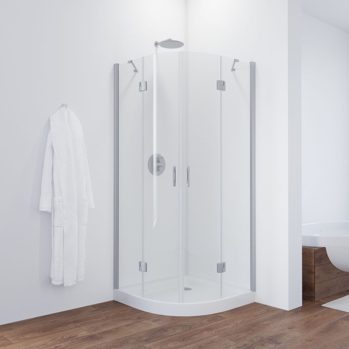 Душевой уголок Vegas Glass AFS NOVO 120 07 crystalvision профиль матовый хром, стекло crystalvision