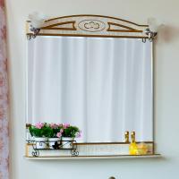 Зеркало Sanflor Адель 82 белое, патина золото