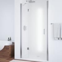 Душевая дверь в нишу Vegas Glass AFP 120 08 10 L профиль глянцевый хром, стекло сатин