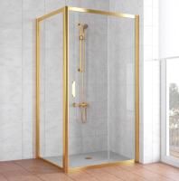 Душевой уголок Vegas Glass ZP+ZPV 100*100 09 01 профиль золото, стекло прозрачное