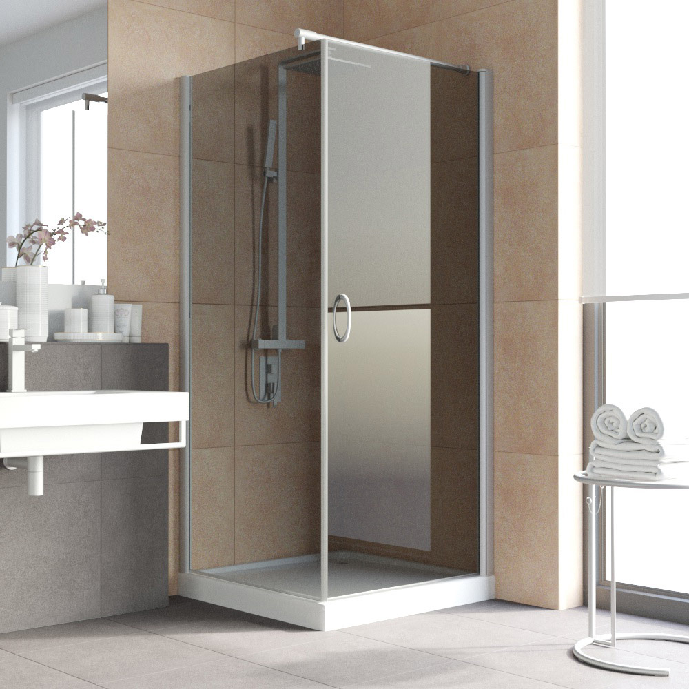 Душевой уголок Vegas Glass EP-Fis LUX 80*90 07 07 R, профиль матовый хром, стекло графит