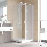 Душевой уголок Vegas Glass GPS-Fis LUX 90*80 01 10 R профиль белый, стекло сатин