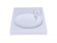 Раковина в ванную комнату для установки над стиральной машинкой. Крепится на кронштейны, которые входят в комплект поставки. Верхний слой высококачественного гелькоута образует декоративно-защитное покрытие.