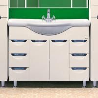 Тумба под раковину Misty Жасмин 105 белая эмаль, 6 ящиков