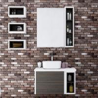 Мебель для ванной Aquaton Брук 80 (60+20) с полкой под столешницей, дуб феррара