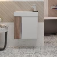 Тумба с раковиной Aquaton Вита 46 белая, ясень шимо