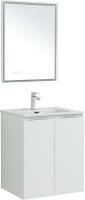 Мебель для ванной Aquanet Алвита new 60 подвесная, белая матовая, с дверками