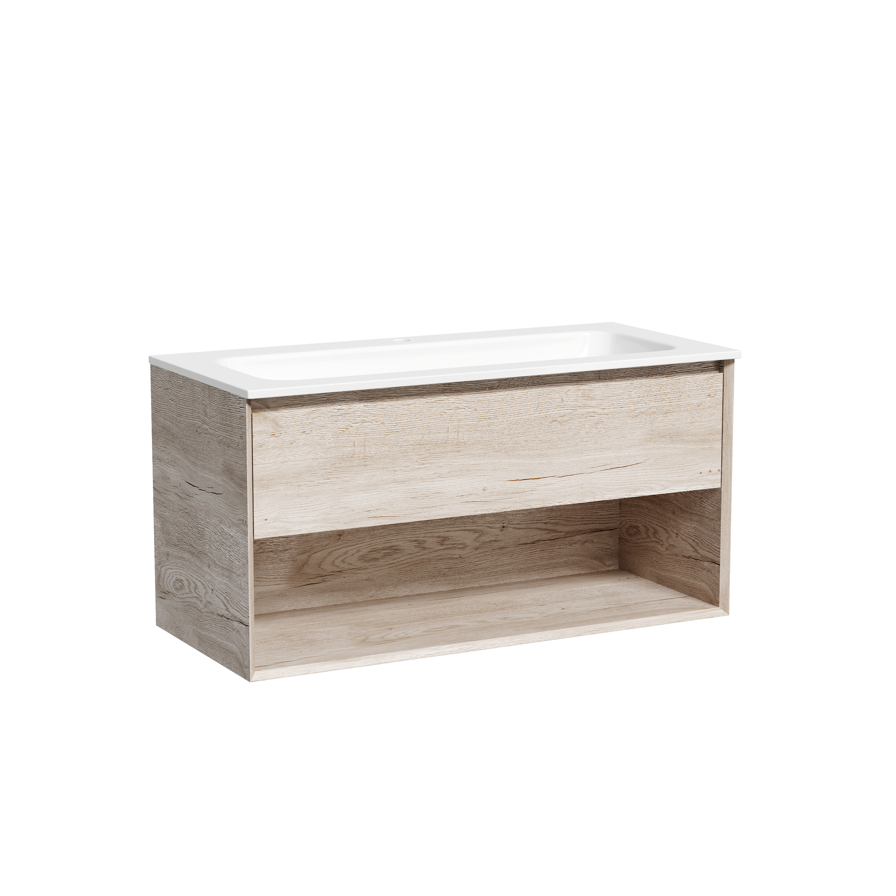 Тумба с раковиной Sancos Marmi 1.0 100 дуб галифакс натуральный, MR1.0100EG