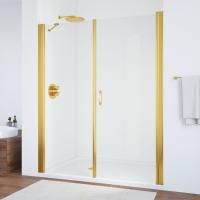 Душевая дверь в нишу Vegas Glass EP-F-2 185 09 01 R профиль золото, стекло прозрачное