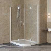 Душевой уголок Vegas Glass AFS-F Lux 120*110 01 01 L профиль белый, стекло прозрачное