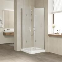 Душевой уголок Vegas Glass 2GPS LUX 90*80 08 10 R профиль глянцевый хром, стекло сатин