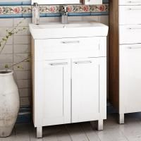 Тумба с раковиной Iddis New Sena 60, напольная, белая, дерево