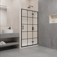 Душевая дверь в нишу RGW Passage PA-07B R (1195-1225)х1950 профиль черный, стекло прозрачное