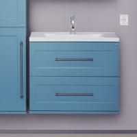 Тумба с раковиной Misty Марта 70 подвесная, голубая матовая