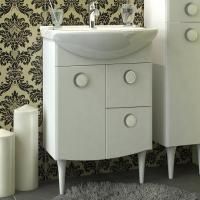 Тумба с раковиной Triton Лира 55 R, 1 дверь, 2 ящика, белая