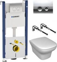 Инсталляция Geberit Duofix Delta 458.124.21.1 3 в 1 + унитаз подвесной Jacob Delafon Vox EDM102-00 с сиденьем
