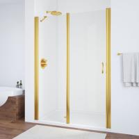 Душевая дверь в нишу Vegas Glass EP-F-1 150 09 01 L профиль золото глянцевое, стекло прозрачное
