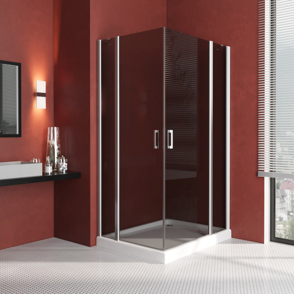 Душевой уголок Vegas Glass EFA-F LUX 120*100 07 07 R, профиль матовый хром, стекло графит