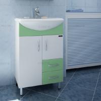 Тумба с раковиной СанТа Уют 55 2 двери, 2 ящика фисташка