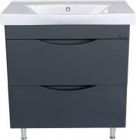 Тумба с раковиной Bellezza Санриса 80 напольная, серебро