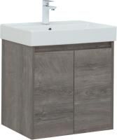 Тумба с раковиной Aquanet Nova Lite 60 дуб рошелье, с дверками