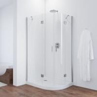 Душевой уголок Vegas Glass AFS-F TUR NOVO 120*100 08 01 L профиль глянцевый хром, стекло прозрачное