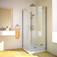 Душевой уголок GuteWetter Lux Square GK-103 правый 100x100 см стекло бесцветное, профиль хром