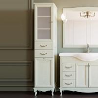 Пенал ValenHouse Эллина 40 L с бельевой корзиной, слоновая кость, фурнитура хром