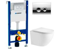 Инсталляция Geberit Duofix UP100 111.153.00.1 с кнопкой Delta 21 + унитаз подвесной Ceramica Nova UP Rimless CN4007