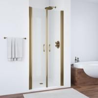 Душевая дверь в нишу Vegas Glass Е2Р 80 05 crystalvision профиль бронза, стекло crystalvision