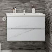 Тумба с раковиной Art&Max Techno 90 подвесная, монти мрамор