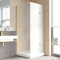 Душевой уголок Vegas Glass AFP-Fis Lux 90 09 10 R профиль золото, стекло сатин