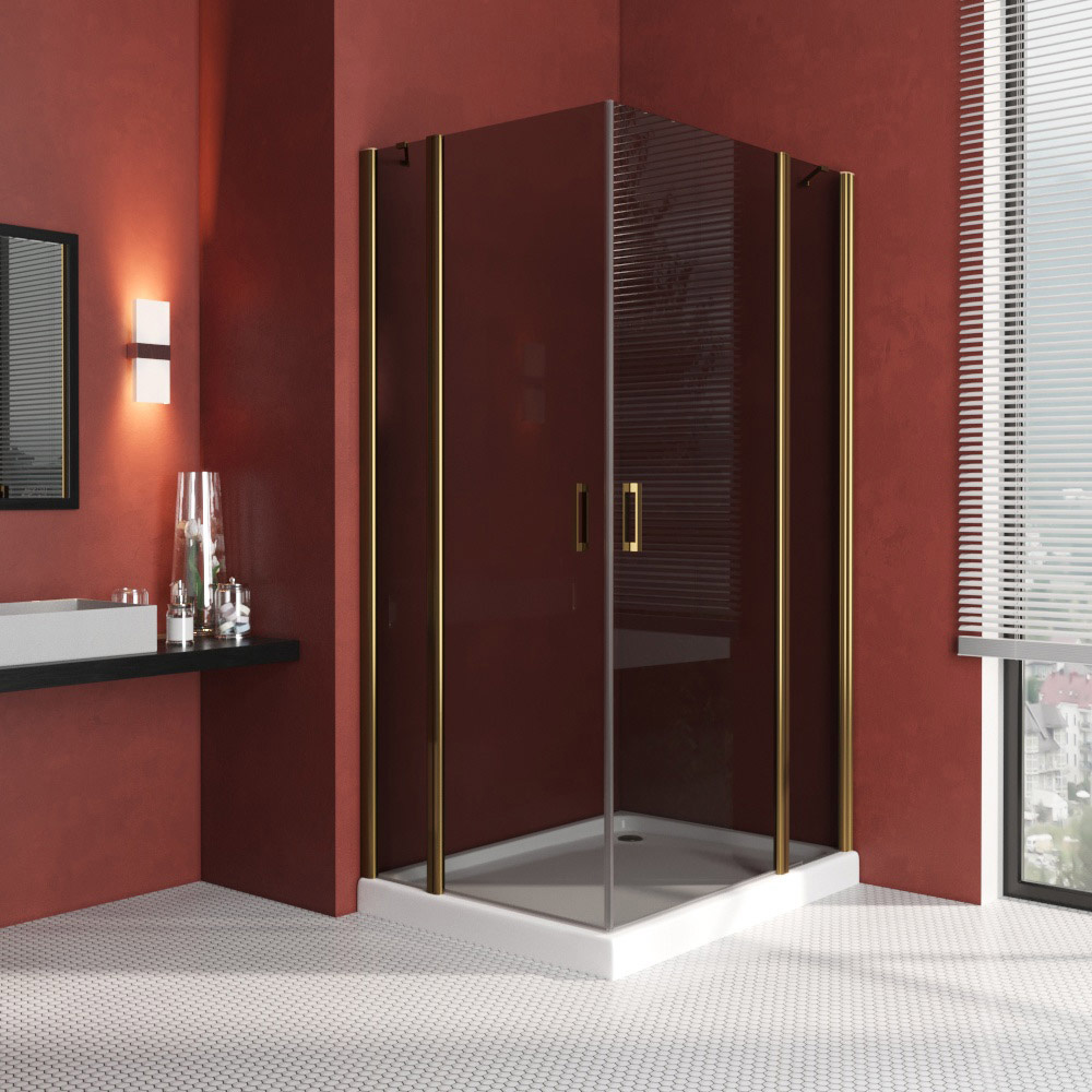 Душевой уголок Vegas Glass EFA-F LUX 120*100 05 07 R, профиль бронза, стекло графит