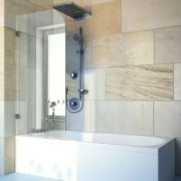 Шторка на ванну GuteWetter Lux Pearl GV-001 левая 60 см стекло бесцветное, фурнитура хром