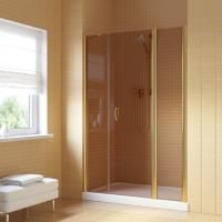 Душевая дверь в нишу Vegas Glass EP-2F LUX 180 09 05 R профиль золото глянцевое, стекло бронза