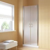 Душевая дверь в нишу Vegas Glass Е2Р LUX 75 08 10 профиль глянцевый хром, стекло сатин