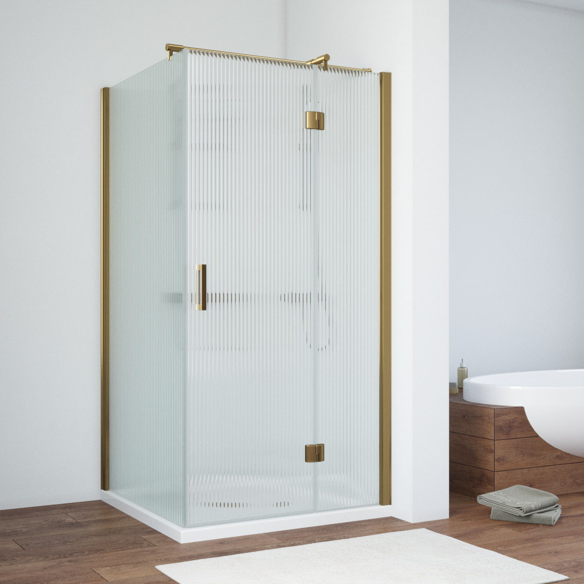 Душевой уголок Vegas Glass AFP-Fis TUR NOVO h1890 90*120 05 Moru R, профиль бронза, стекло Moru