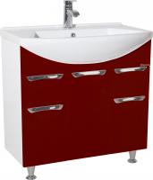 Тумба с раковиной Bellezza Альфа 75 красная