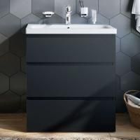 Тумба с раковиной AM.PM Gem S 75 графит матовый, напольная, с 3 ящиками