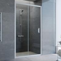 Душевая дверь в нишу Vegas Glass ZP 105 07 01 профиль матовый хром, стекло прозрачное