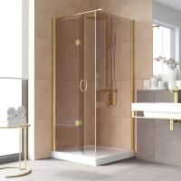 Душевой уголок Vegas Glass GPS-Fis LUX 80*80 09 05 L профиль золото глянцевое, стекло бронза